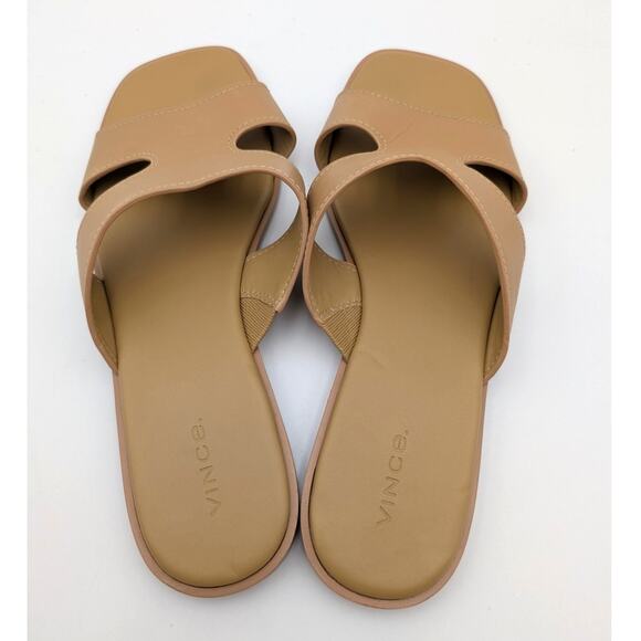 Vince Meyers Slide Sandal Women's Light Sable Beige Leather Size US9M EU40 - Picture 5 of 12